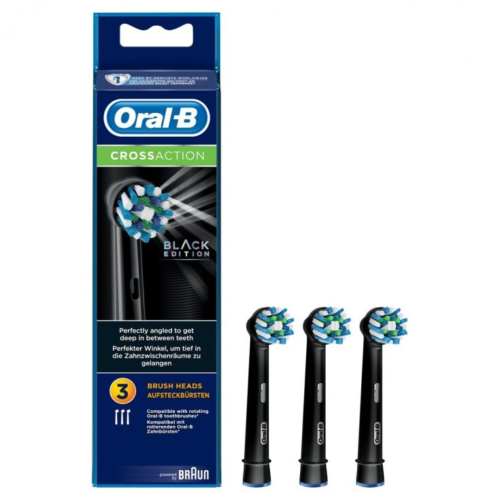 Oral-B Testine Di Ricambio Cross Action Black Edition 3 Pezzi