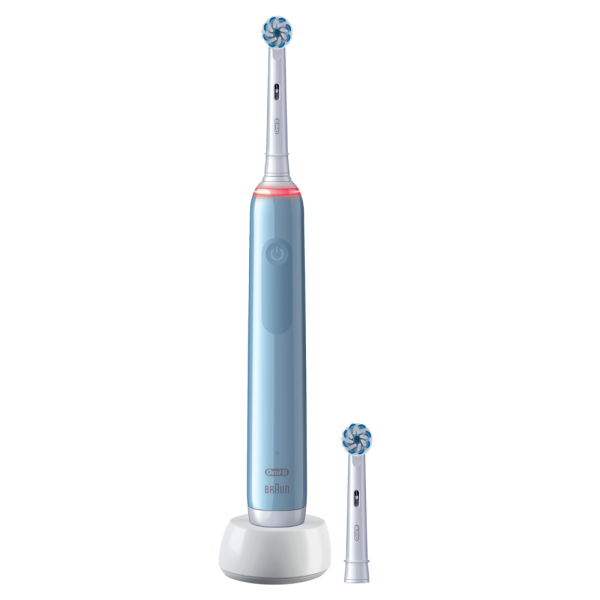 Oral-B Spazzolino Elettrico Pro 3 Blu Sensitive + 2 Testine