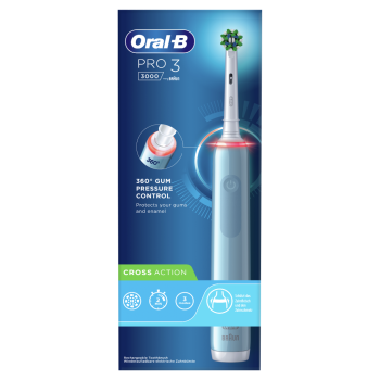 oral-b spazzolino elettrico pro 3 cross action blue 