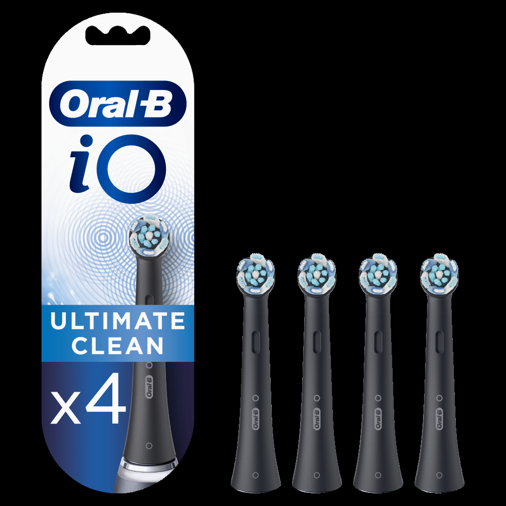 Oral-B iO Ultimate Clean Black - Testine per spazzolino da denti 4 pezzi