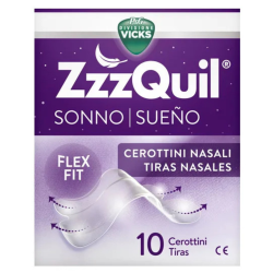 Vicks ZzzQuil Sonno Cerottini Nasali Allevia La Congestione Nasale Notturna 10 Pezzi