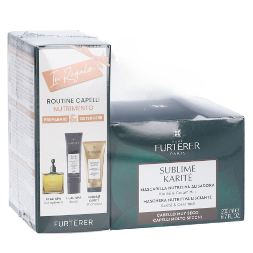 René Furterer Sublime Karité Routine Capelli Nutrimento Lisciante | Maschera 200 ml + 3 Omaggi