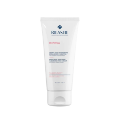 rilastil difesa crema viso detergente emolliente e lenitiva | pelle sensibile e reattiva | 100 ml