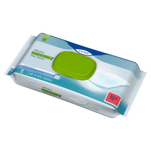 Tena Proskin Plastic-Free Wet Wipes - Salviette Detergenti Corpo E Intimo Incontinenza 48 Pezzi