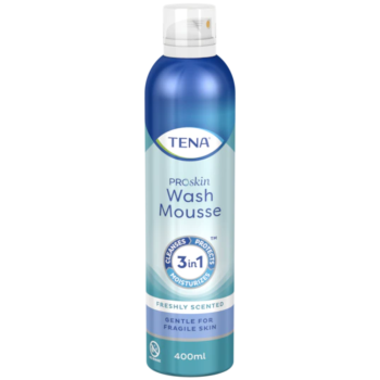 tena proskin wash mousse - detergente intimo senza risciacquo 3 in 1 incontinenza 400ml
