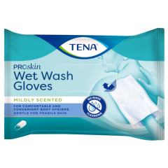 tena proskin wet wash glove - guanto pre-umidificato senza risciacquo leggera profumazione 8 pezzi