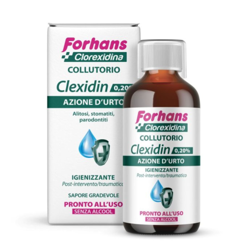 Forhans Clexidin Collutorio Con Clorexidina 0,20% Senza Alcool Azione D'urto 200ml