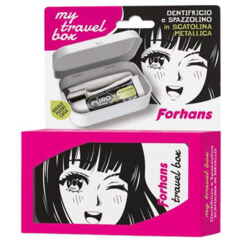 forhans kit da viaggio my travel box girl - dentifricio e spazzolino in scatolina metallica