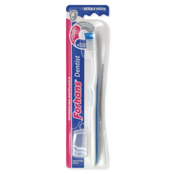 forhans spazzolino antiplacca dentist setole medie con copritestine