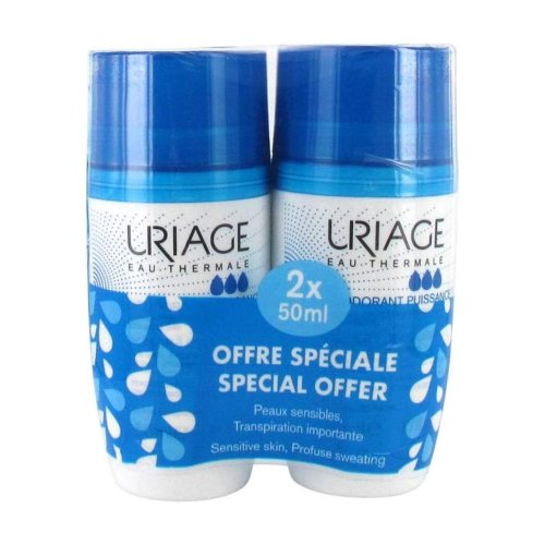 Uriage - Deodorante Power 3 Roll-On Duo 2 x 50ml Pacco Doppio