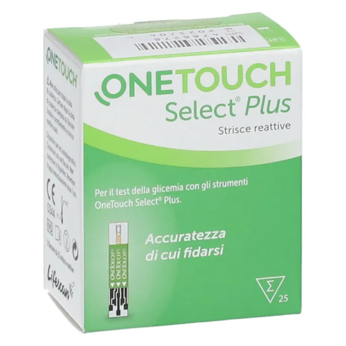 OneTouch Select Plus | Strisce Reattive Glicemia | 25 Pezzi