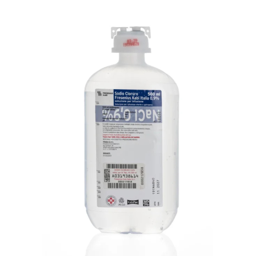 Sodio Cloruro 0,9% Soluzione Fisiologica per Infusione – Sacca di Plastica Flessibile da 500 ml