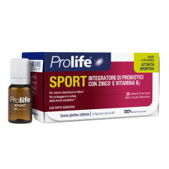 prolife sport integratore alimentare di probiotici con zinco e vitamina b2 10 flaconcini 8ml