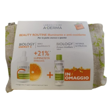 aderma biology ad routine illuminazione e anti-ossidante - energy c siero 30ml + acqua micellare 100ml omaggio