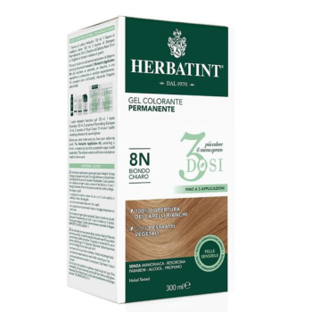 herbatint gel colorante permanente senza ammoniaca 3 dosi 8n biondo chiaro 300ml