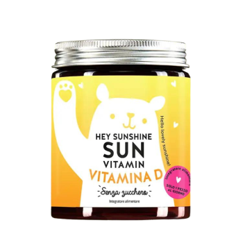 bears with benefits - hey sunshine sun vitamin - integratore per il sistema immunitario, ossa e muscoli 45 orsetti gommosi