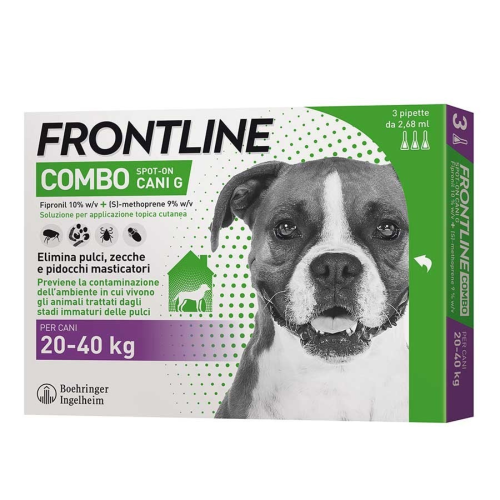 Frontline Combo Spot On Per Cani Grandi Da 20-40kg 3 Pipette 2,68ml