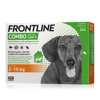 frontline combo spot on per cani piccoli da 2 a 10kg 3 pipette 0,67ml