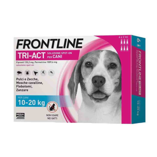 Frontline Tri-Act Per Cani Da 10-20kg 6 Pipette Da 2ml