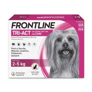 frontline tri-act per cani da 2-5kg 6 pipette 0,5ml
