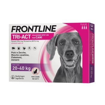 frontline tri-act per cani da 20-40kg 3 pipette 4ml