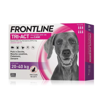 frontline tri-act per cani da 20-40kg 6 pipette 4ml