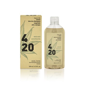 420 canapa - doccia shampoo vegetale bio all'olio di canapa delicato ed emolliente 200ml