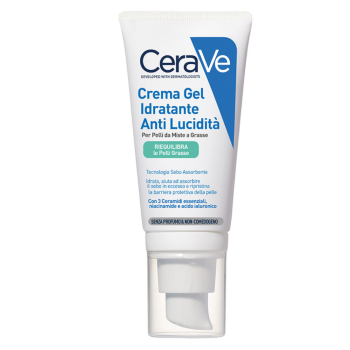 cerave crema gel viso idratante anti-lucidita' pelli da miste a grasse finish matte 52ml