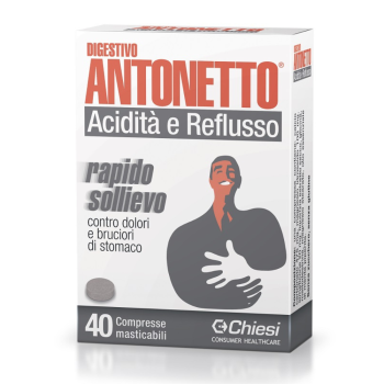 digestivo antonetto acidità e reflusso 40 compresse masticabili