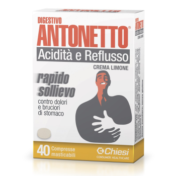 digestivo antonetto acidità e reflusso crema limone 40 compresse masticabili