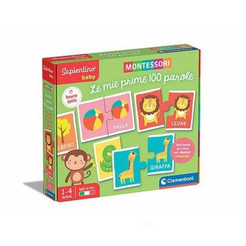 Clementoni Gioco Sapientino Baby Montessori Prime 100 Parole Età 1-4 Anni