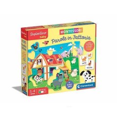 clementoni gioco sapientino baby montessori parole in fattoria età 1-4 anni