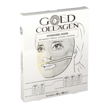 gold collagen hydrogel mask - maschera per pelli disidratate e opache 4 pezzi