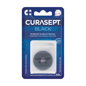 curasept flossline floss filo interdentale nero sezione piatta cerato clorexidina 50mt