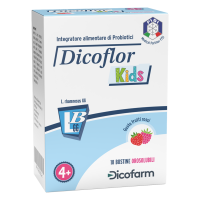 Dicoflor Kids Integratore Di Probiotici 18 Bustine Orosolubili Gusto Frutti Rossi