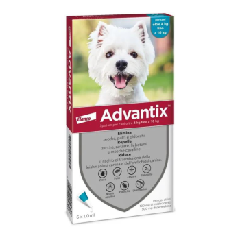 advantix spot on antiparassitario 6 pipette 1ml per cani 4-10kg