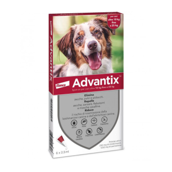 advantix spot on antiparassitario 6 pipette per cani 10-25kg