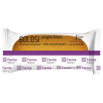 farma keto+ golosi alla vaniglia e limone | snack keto proteico low-carb | 35 g