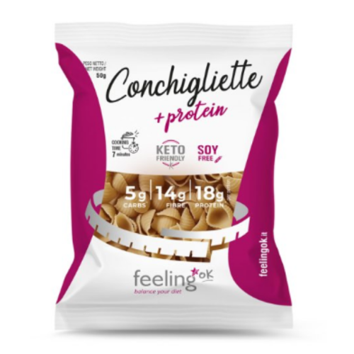 FeelingOk Conchigliette +Protein | Pasta Proteica Low-Carb | 50 g