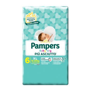 pampers baby dry - xl extralarge taglia 6 ( 15+ kg ) 13 pannolini