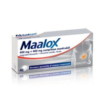 maalox 400mg + 400mg 40 compresse masticabili - gmm farma srl