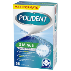 polident 3 minuti - pulitore per protesi e dentiere 66 compresse