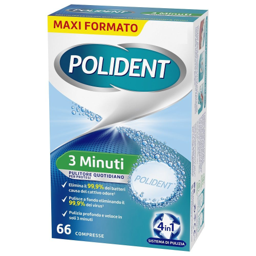 Polident 3 Minuti - Pulitore Per Protesi E Dentiere 66 Compresse