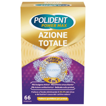 polident power max azione totale - pulitore per protesi e dentiere 66 compresse