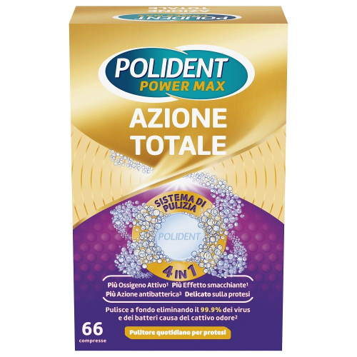 Polident Power Max Azione Totale - Pulitore Per Protesi E Dentiere 66 Compresse