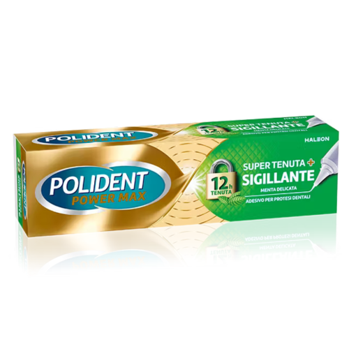 Polident Power Max Super Tenuta + Sigillante Menta Delicata​​ - Adesivo Per Dentiere 40g