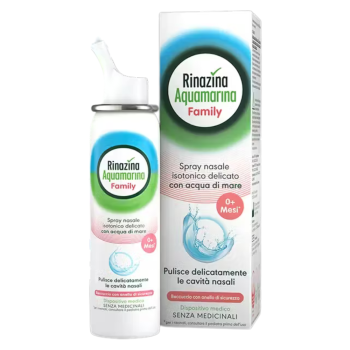 rinazina aquamarina family spray nasale isotonico delicato con acqua di mare 0m+ 100ml