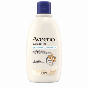 aveeno skin relief detergente olio bagnodoccia lenitivo per pelli sensibili, senza sapone e solfati 300ml