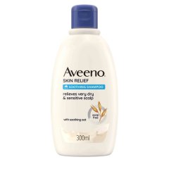 aveeno skin relief shampoo naturale per cuoio capelluto secco, senza sapone formula vegana elevata tollerabilità 300ml