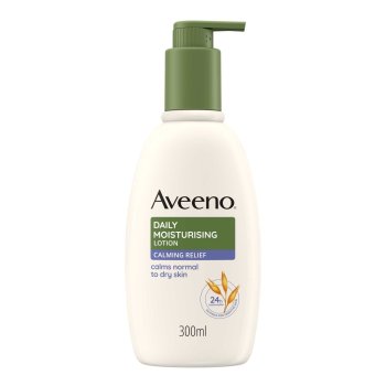 aveeno crema idatante corpo daily moisturising all'aroma di lavanda per una pelle sana ed elastica, con pump 300ml